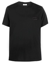 T-shirt girocollo nera di Sandro