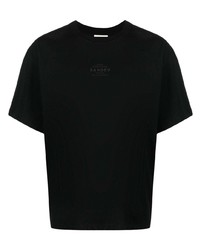 T-shirt girocollo nera di Sandro