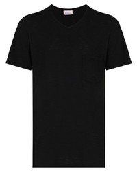 T-shirt girocollo nera di Schiesser