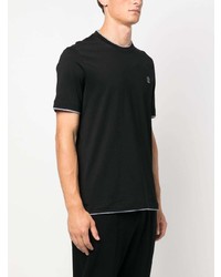 T-shirt girocollo nera di Brunello Cucinelli
