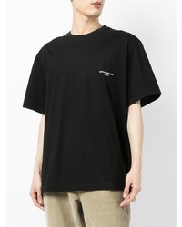 T-shirt girocollo nera di Wooyoungmi