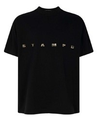 T-shirt girocollo nera di Stampd