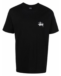 T-shirt girocollo nera di Stussy