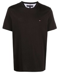 T-shirt girocollo nera di Tommy Hilfiger