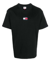 T-shirt girocollo nera di Tommy Jeans