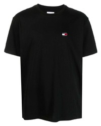 T-shirt girocollo nera di Tommy Jeans