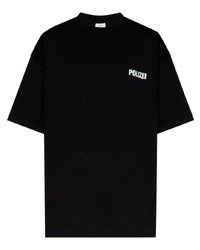 T-shirt girocollo nera di Vetements