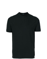 T-shirt girocollo nera di Zanone