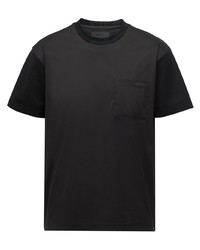 T-shirt girocollo ombre nera di Prada