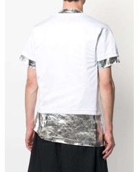 T-shirt girocollo patchwork bianca di Comme Des Garcons Homme Plus