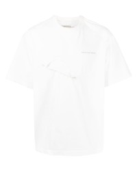 T-shirt girocollo patchwork bianca di Feng Chen Wang