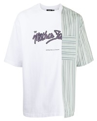 T-shirt girocollo patchwork bianca di FIVE CM