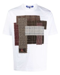 T-shirt girocollo patchwork bianca di Junya Watanabe MAN