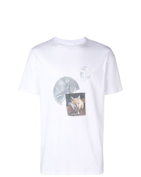 T-shirt girocollo patchwork bianca di Soulland