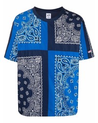 T-shirt girocollo patchwork blu
