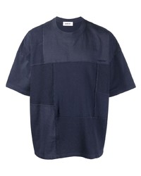 T-shirt girocollo patchwork blu scuro di Ambush