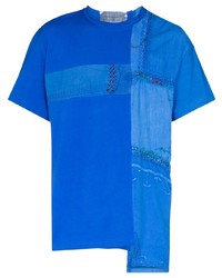 T-shirt girocollo patchwork blu di By Walid