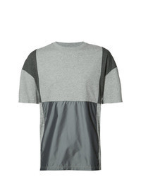 T-shirt girocollo patchwork grigia