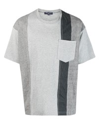 T-shirt girocollo patchwork grigia di Comme des Garcons Homme