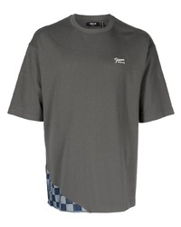 T-shirt girocollo patchwork grigio scuro di FIVE CM