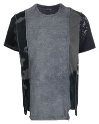 T-shirt girocollo patchwork grigio scuro di Needles