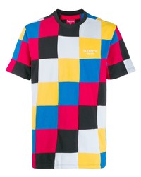 T-shirt girocollo patchwork multicolore