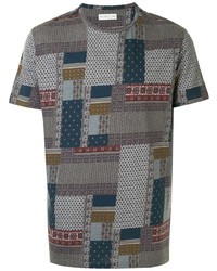 T-shirt girocollo patchwork multicolore di Etro