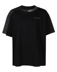 T-shirt girocollo patchwork nera di Feng Chen Wang