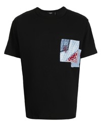 T-shirt girocollo patchwork nera di FIVE CM