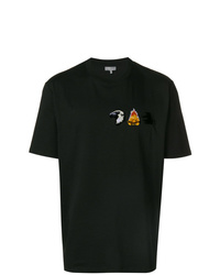 T-shirt girocollo patchwork nera di Lanvin