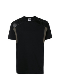 T-shirt girocollo patchwork nera di Les Hommes Urban