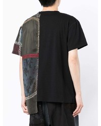 T-shirt girocollo patchwork nera di By Walid