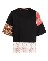 T-shirt girocollo patchwork nera di Simone Rocha