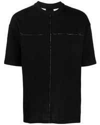 T-shirt girocollo patchwork nera di Thom Krom