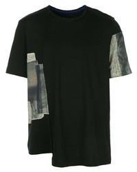 T-shirt girocollo patchwork nera di Ziggy Chen