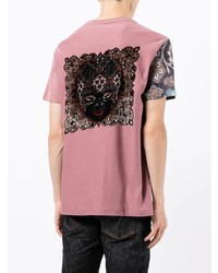 T-shirt girocollo patchwork rosa di Etro
