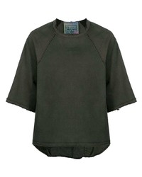 T-shirt girocollo patchwork verde scuro di By Walid
