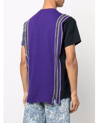 T-shirt girocollo patchwork viola di Needles
