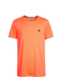 T-shirt girocollo ricamata arancione