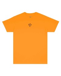 T-shirt girocollo ricamata arancione di Anti Social Social Club