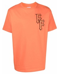 T-shirt girocollo ricamata arancione di Family First
