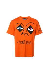 T-shirt girocollo ricamata arancione di Haculla