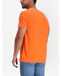 T-shirt girocollo ricamata arancione di Polo Ralph Lauren