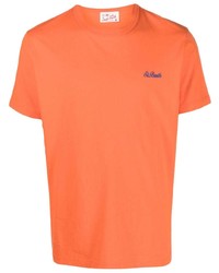 T-shirt girocollo ricamata arancione di MC2 Saint Barth