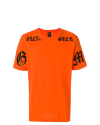 T-shirt girocollo ricamata arancione di Omc