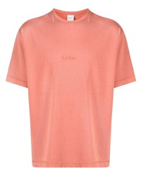 T-shirt girocollo ricamata arancione di Paul Smith