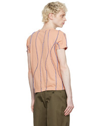 T-shirt girocollo ricamata arancione di Acne Studios