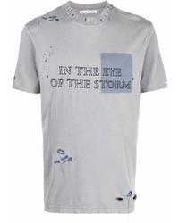 T-shirt girocollo ricamata azzurra di Acne Studios