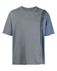 T-shirt girocollo ricamata azzurra di Alchemist