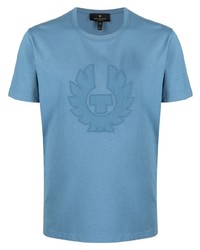 T-shirt girocollo ricamata azzurra di Belstaff